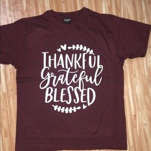 Custom print vibrant burgundy white tees.